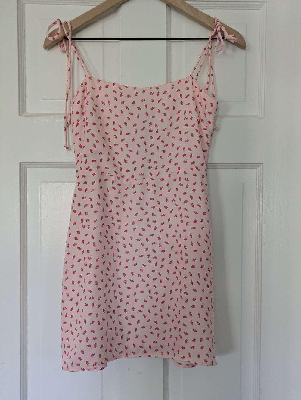 RESA Ditsy Floral Mini Dress Tie Straps Size XS